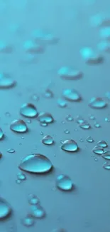 Aqua droplets on a blue background mobile wallpaper.