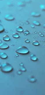 Aqua blue mobile wallpaper with water droplets scattered beautifully.