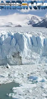 Argentina glacier landscape with majestic ice and mountain backdrop.