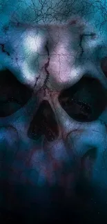 Art Electric Blue Skull Live Wallpaper