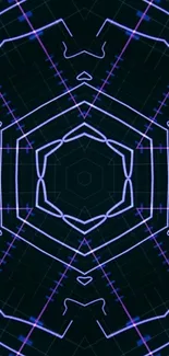 Futuristic geometric neon line art wallpaper