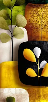 Abstract geometric nature wallpaper in vibrant colors.