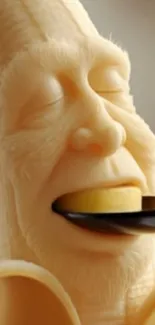 Banana sculpture art with intricate design and detail.