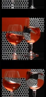 Filmstrip style wine glasses with artistic flair.