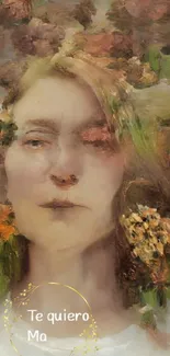 Artistic floral portrait with earthy tones.