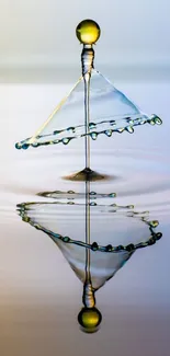 A elegant water drop sculpture with reflection.