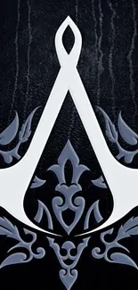 Assassin's Creed emblem in dark background wallpaper.