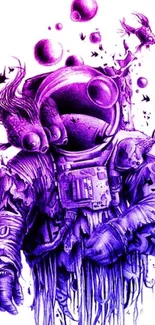 Fantasy astronaut with ethereal elements in a vivid purple design.