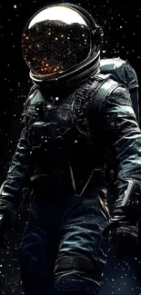 Astronaut surrounded by stars in space