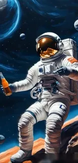 Astronaut Outer Space Astronomical Object Live Wallpaper