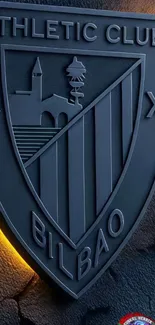 Athletic Club Bilbao emblem on textured background.