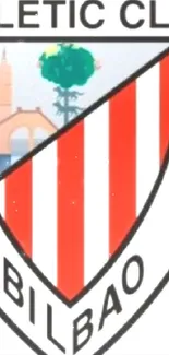 Athletic Club Bilbao shield with red stripes and iconic emblem.