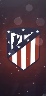 Atletico Madrid logo with red and blue on a dark gradient background.