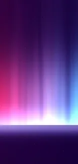 Vibrant phone wallpaper with aurora-like colors of purple, pink, and blue.