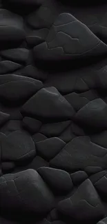 Dark stone wallpaper with textured black rocks.