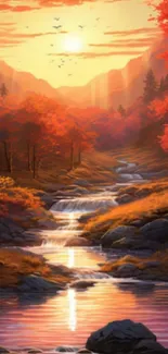 Vibrant autumn-themed wallpaper featuring cozy scenes and whimsical art.