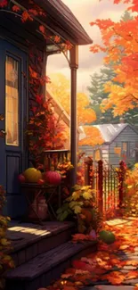 Mobile wallpaper featuring autumn leaves and cozy fall settings.