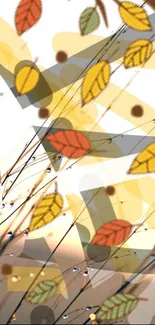 Abstract autumn leaves wallpaper design.