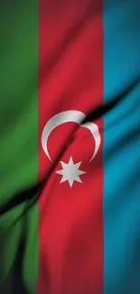 Azerbaijan flag mobile wallpaper with vibrant colors and symbols.