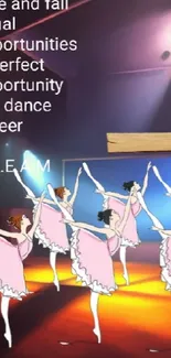 Inspiring ballet-themed wallpaper with dancers on stage.