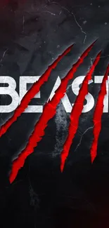 Beast wallpaper with red claw marks over dark background.