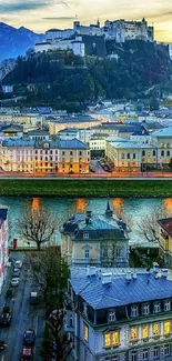 Enchanting Salzburg cityscape with river view.