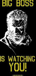 Big Boss dark themed wallpaper with bold yellow text.