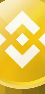 Yellow Binance logo on digital wallpaper