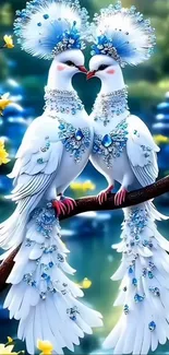 Bird Blue White Live Wallpaper