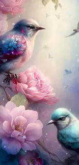 Bird Flower Plant Live Wallpaper