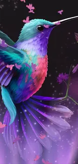 Bird Hummingbird Purple Live Wallpaper