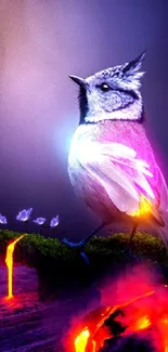 Bird Purple Nature Live Wallpaper