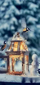 Bird Vertebrate Snow Live Wallpaper