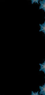 Black and blue fractal design wallpaper with abstract pattern.