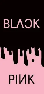 Black and pink dripping paint mobile wallpaper design.