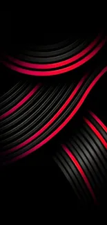 Black and red curved lines on a dark background wallpaper.