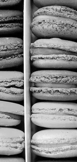 Black and white macaron mobile wallpaper.