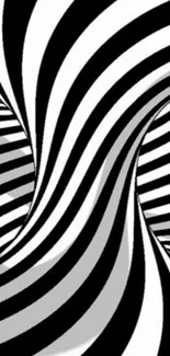 Abstract black and white swirl wallpaper with dynamic lines and patterns.