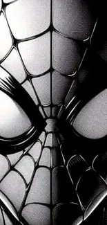 Black and white spider mask design wallpaper.