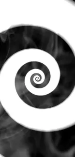 Minimalist black and white spiral wallpaper.