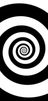 Black and white spiral pattern wallpaper, artistic and modern design.