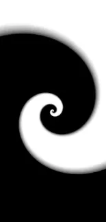 Black and white spiral abstract wallpaper design.