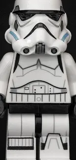 Black and white toy trooper illustration.