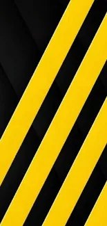 Black and yellow diagonal stripe wallpaper for mobile.