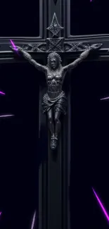 Black Cross Crucifix Live Wallpaper