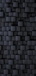 Dark blue abstract cubes wallpaper for mobile.