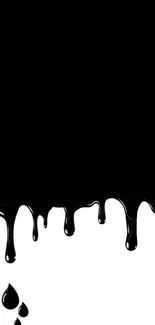 Minimalist black drip wallpaper with bold design for smartphones.