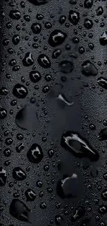 Sleek black wallpaper with water droplets texture.