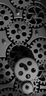 Aesthetic black gears mobile wallpaper.