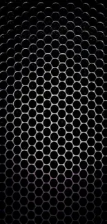 Mobile wallpaper with a black grid pattern and geometric design.